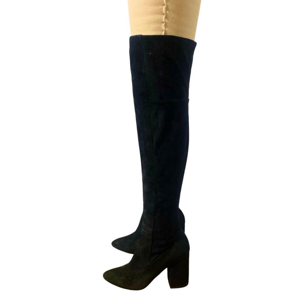 Cole Haan Black Suede "Darla" OTK Boots Size 8